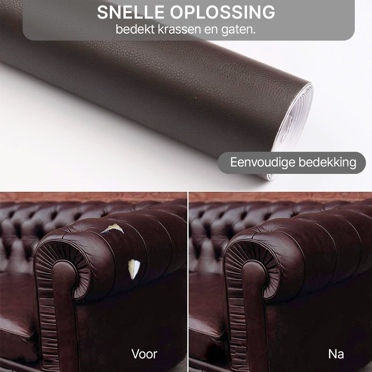 Parche de reparación autoadhesivo de cuero PU - Impermeable y resistente