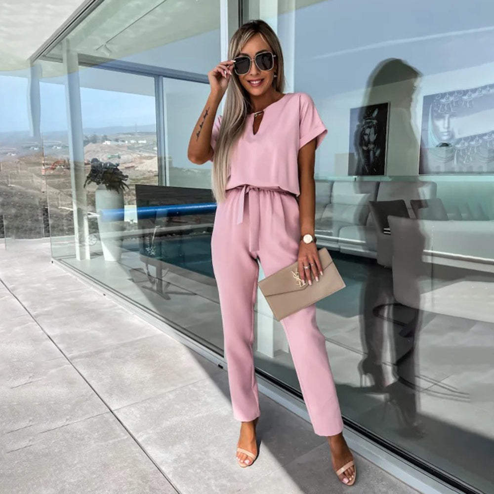 Melzano Chic Jumpsuit With Bow Detail