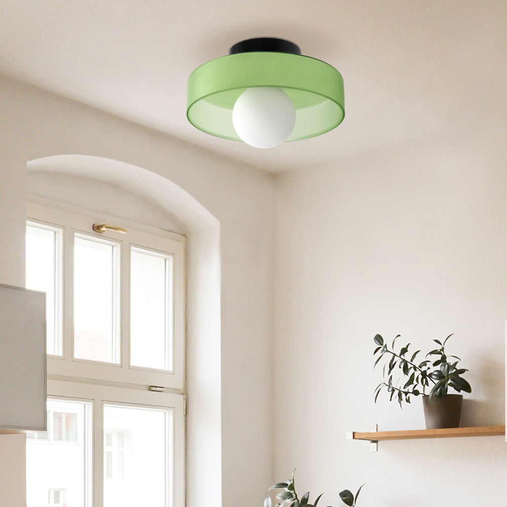 Culina – Round flush ceiling lamp – Glass design for kitchen & interior
