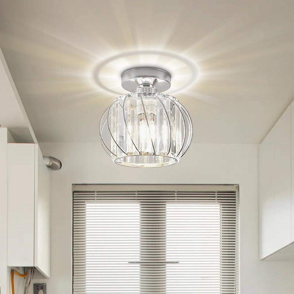 Glazora – Scandinavische plafondlamp – Glas & zwart ijzer design