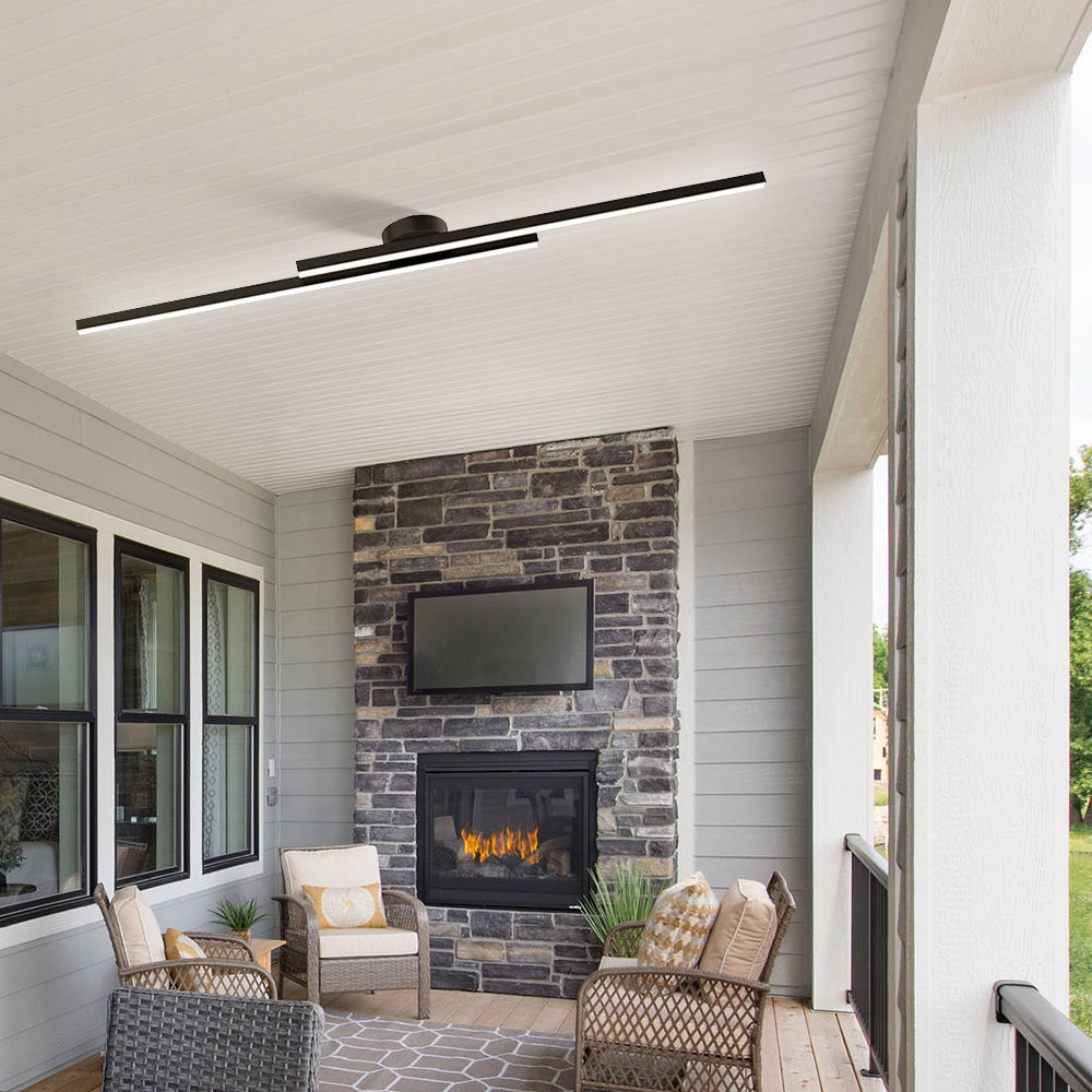 Alurex – Moderne aluminium LED plafondlamp – Semi flush lang design