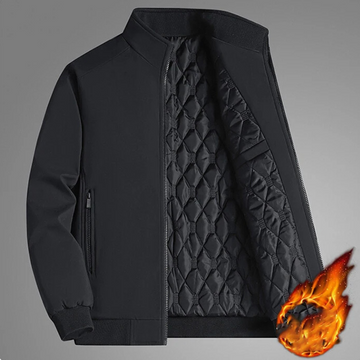 Effen chaqueta de invierno de color sólido con cuello alto para hombre - elegante