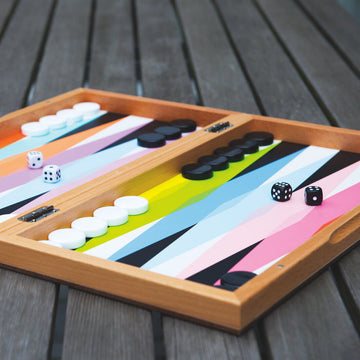 Gamevia – Backgammon set beukenhout met stenen en dobbelstenen