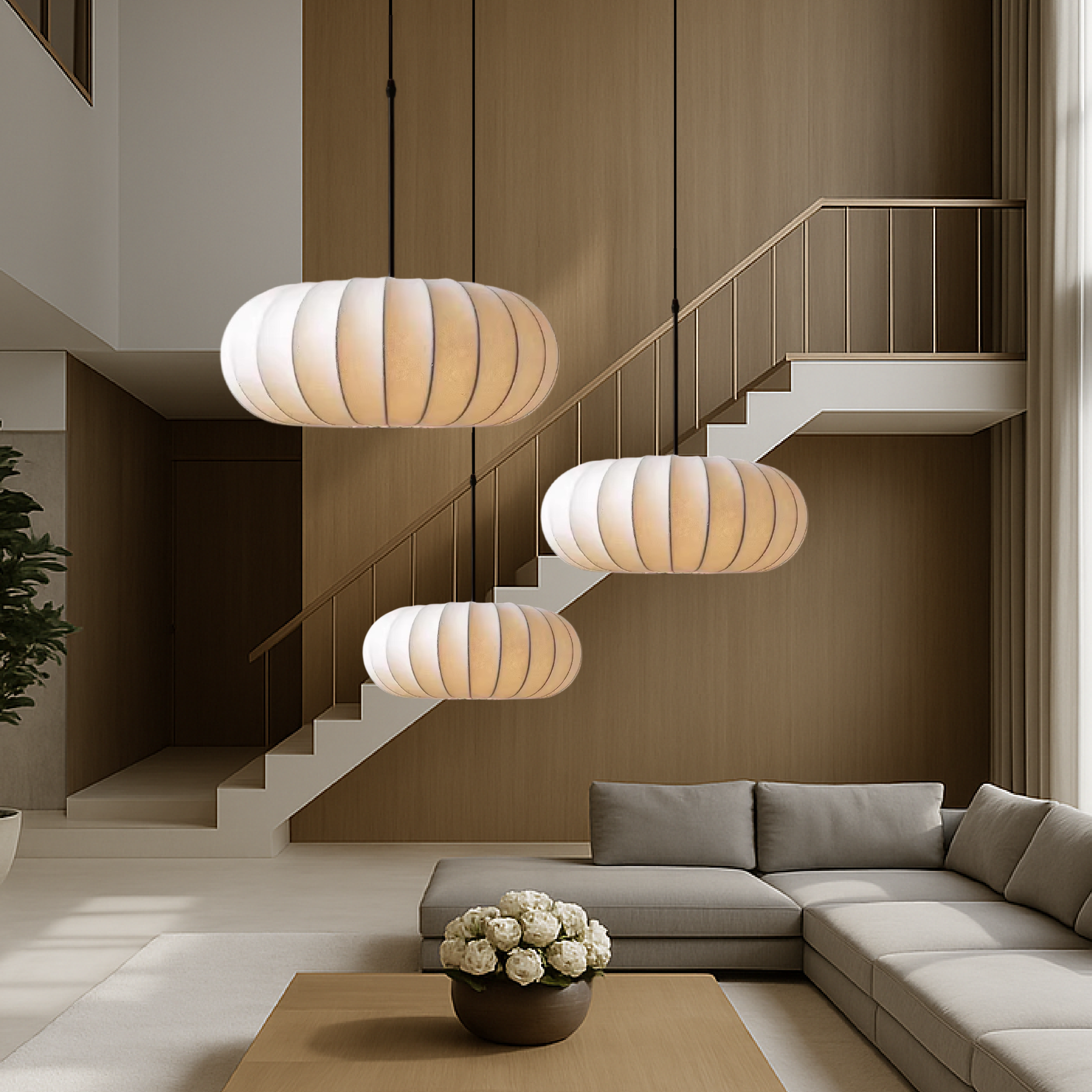 Verona – Handgemaakte zijden hanglamp – Moderne E27 pendellamp