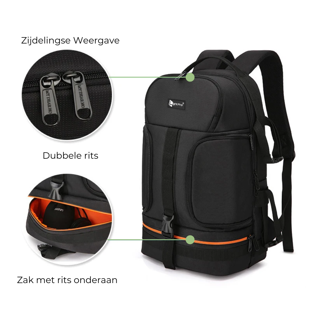 Waterdichte Camera Rugzak – Ruim, Veilig & Geschikt voor Reizen