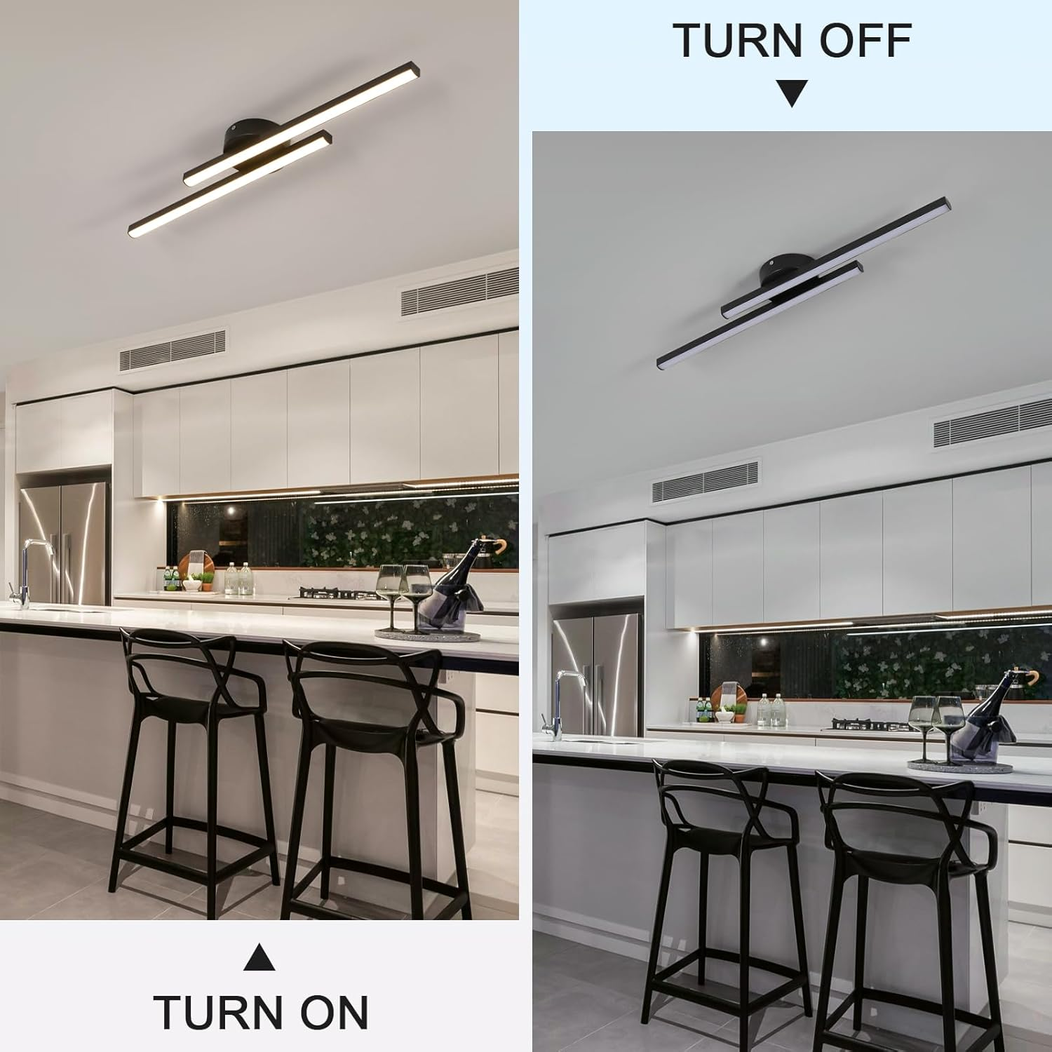 Alurex – Moderne aluminium LED plafondlamp – Semi flush lang design