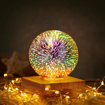 StarburstGlow Kristallen Bollamp met 3D Vuurwerkeffect - LED Sfeerverlichting
