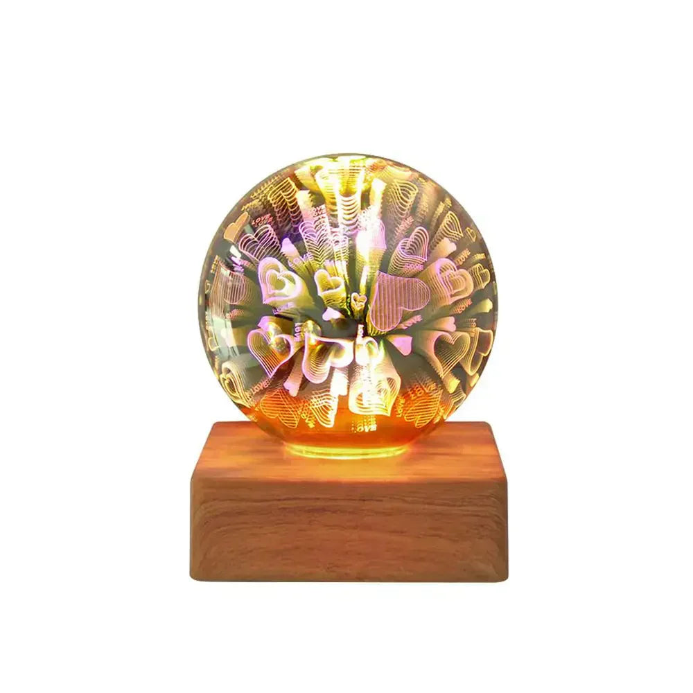 StarburstGlow Kristallen Bollamp met 3D Vuurwerkeffect - LED Sfeerverlichting