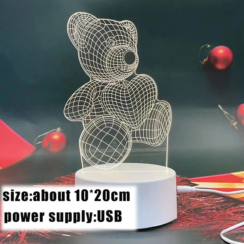 LumiBear – lámpara de oso 3D USB LED luz nocturna para niños – decoración creativa