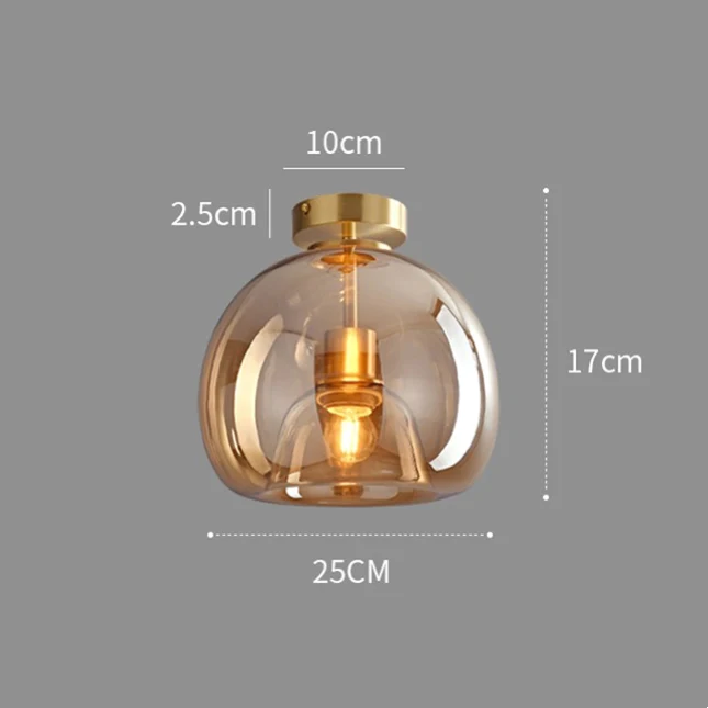 Copara – Retro koperen plafondlamp – Glasdesign voor modern interieur