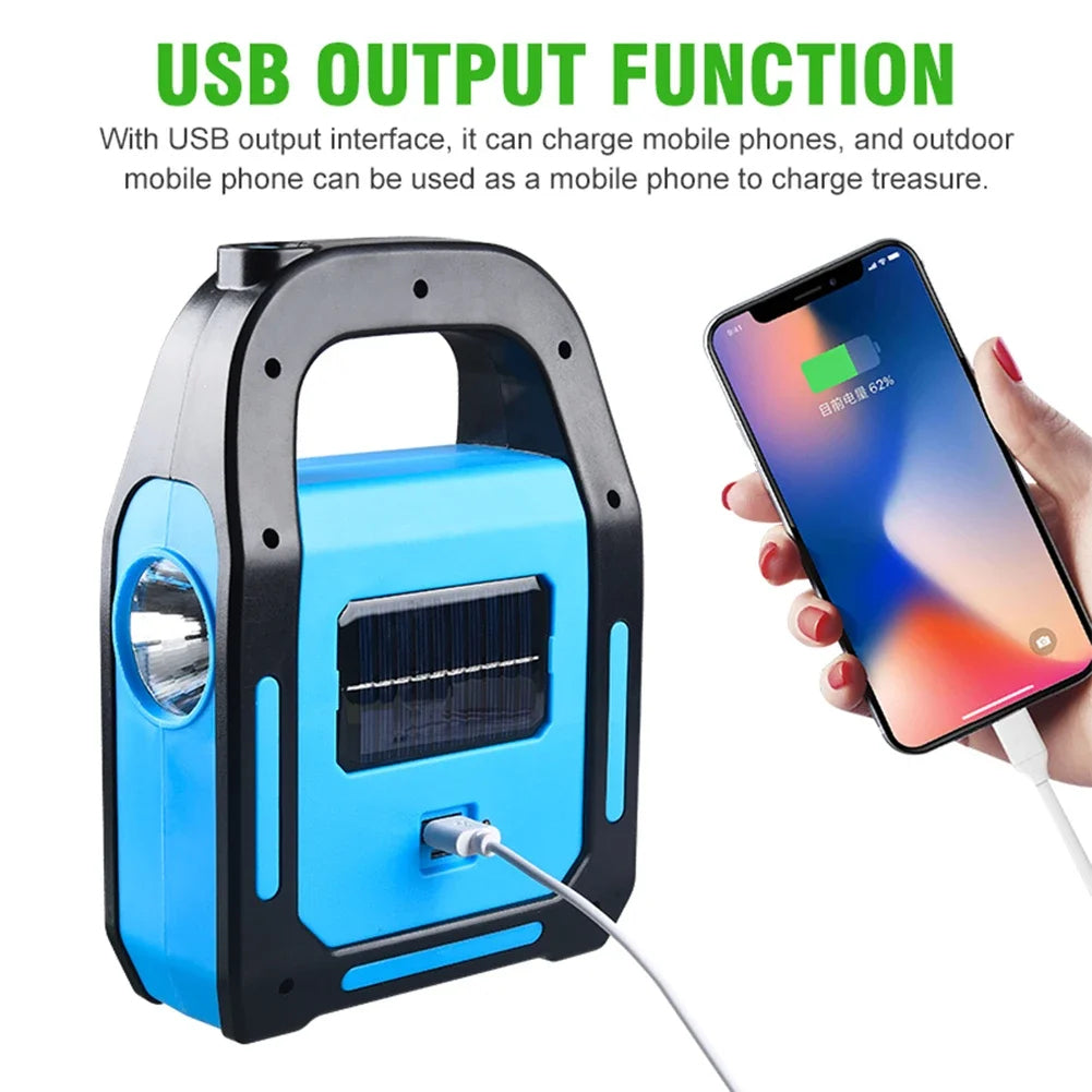 SolarGlow – Oplaadbare kampeerlantaarn met powerbank & zonne-energie