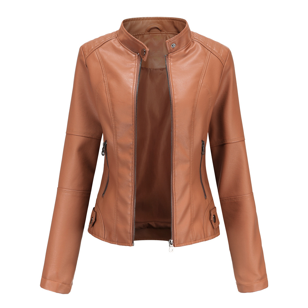 Slim leather motorcycle jacket for women - style meets adventure