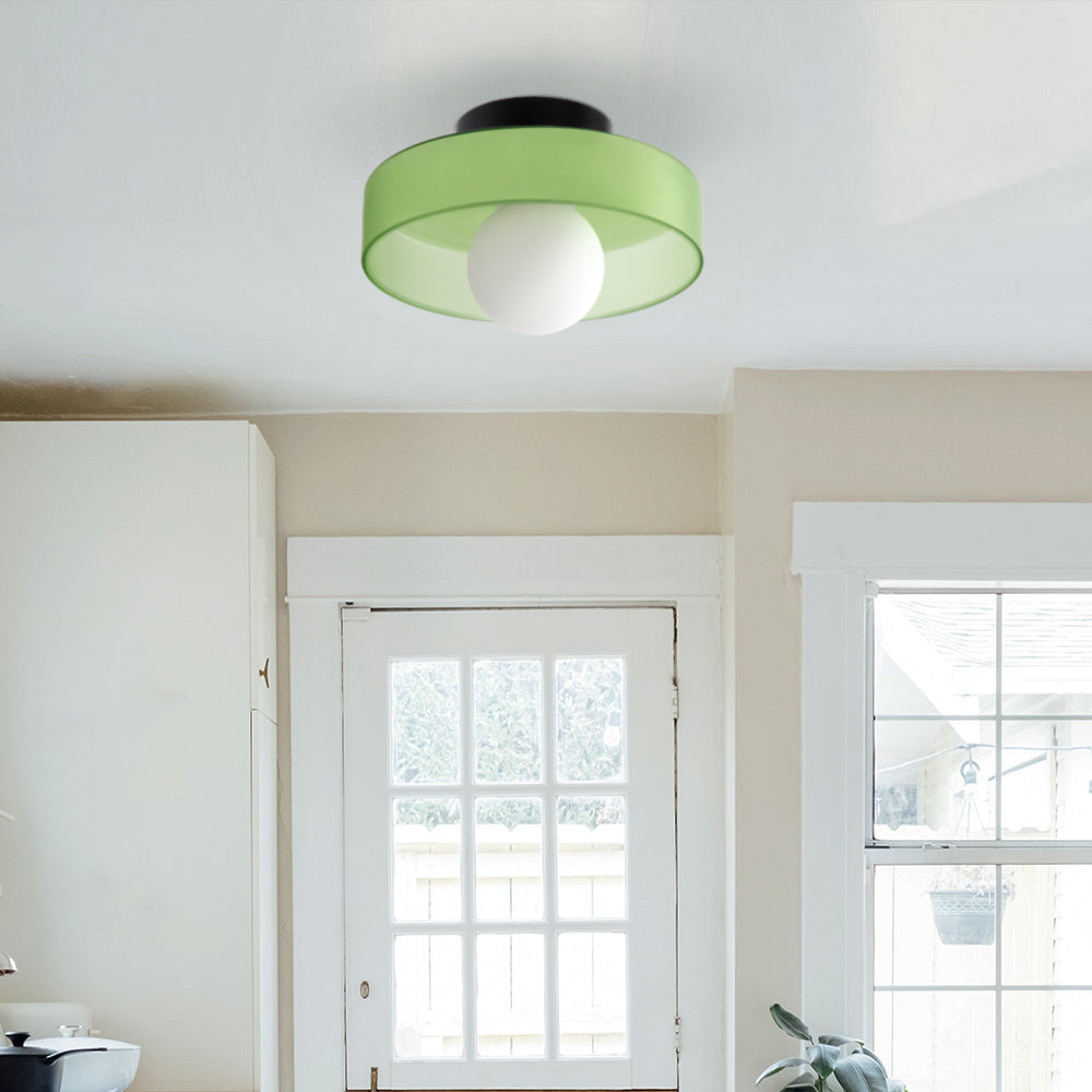 Culina – Round flush ceiling lamp – Glass design for kitchen & interior