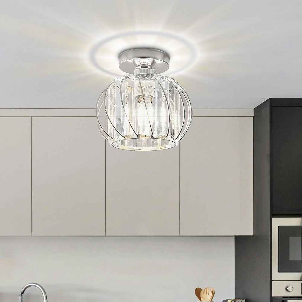 Glazora – Scandinavische plafondlamp – Glas & zwart ijzer design