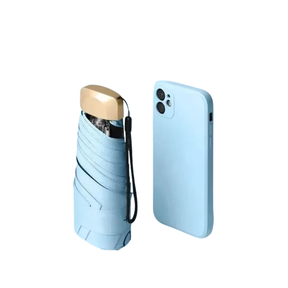 SkyShield – Mini paraguas tamaño de viaje, protección UV y cortavientos