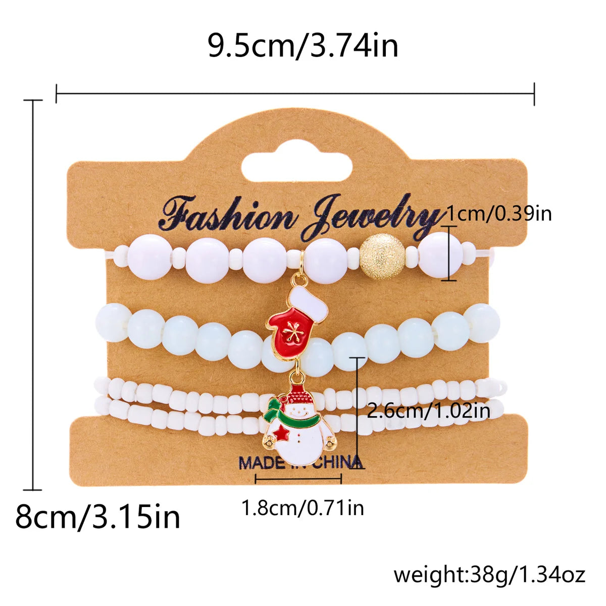 Set de 4 pulseras navideñas para mujeres con motivos de árbol de Navidad y Papá Noel