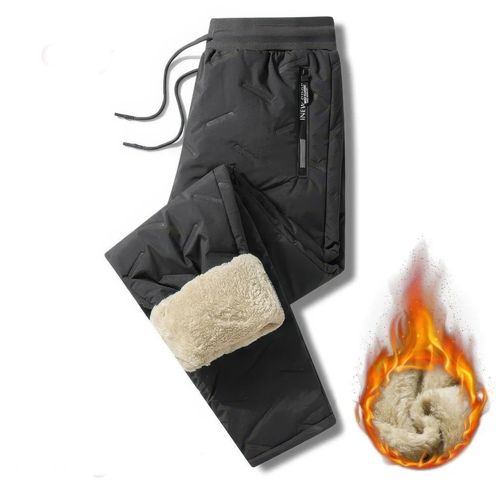 Men's Jogging Pants - Plush Thick Fleece Lined with Drawstring