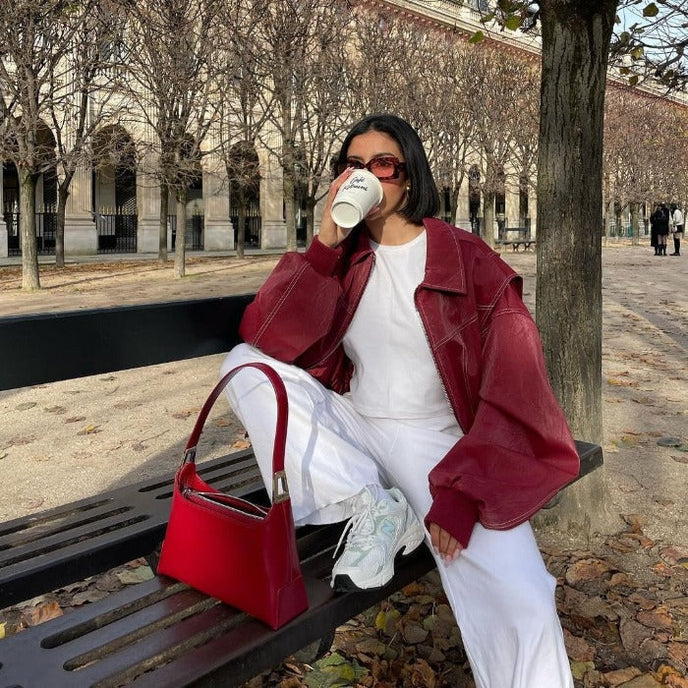 Liva | Oversized Vegan Leren Jas – Modern, Stijlvol & Diervriendelijk