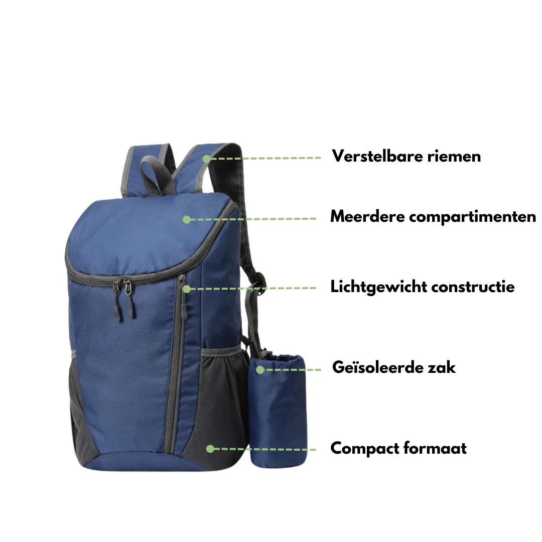 Compacte Opvouwbare Rugzak – Lichtgewicht, Waterafstotend & Duurzaam