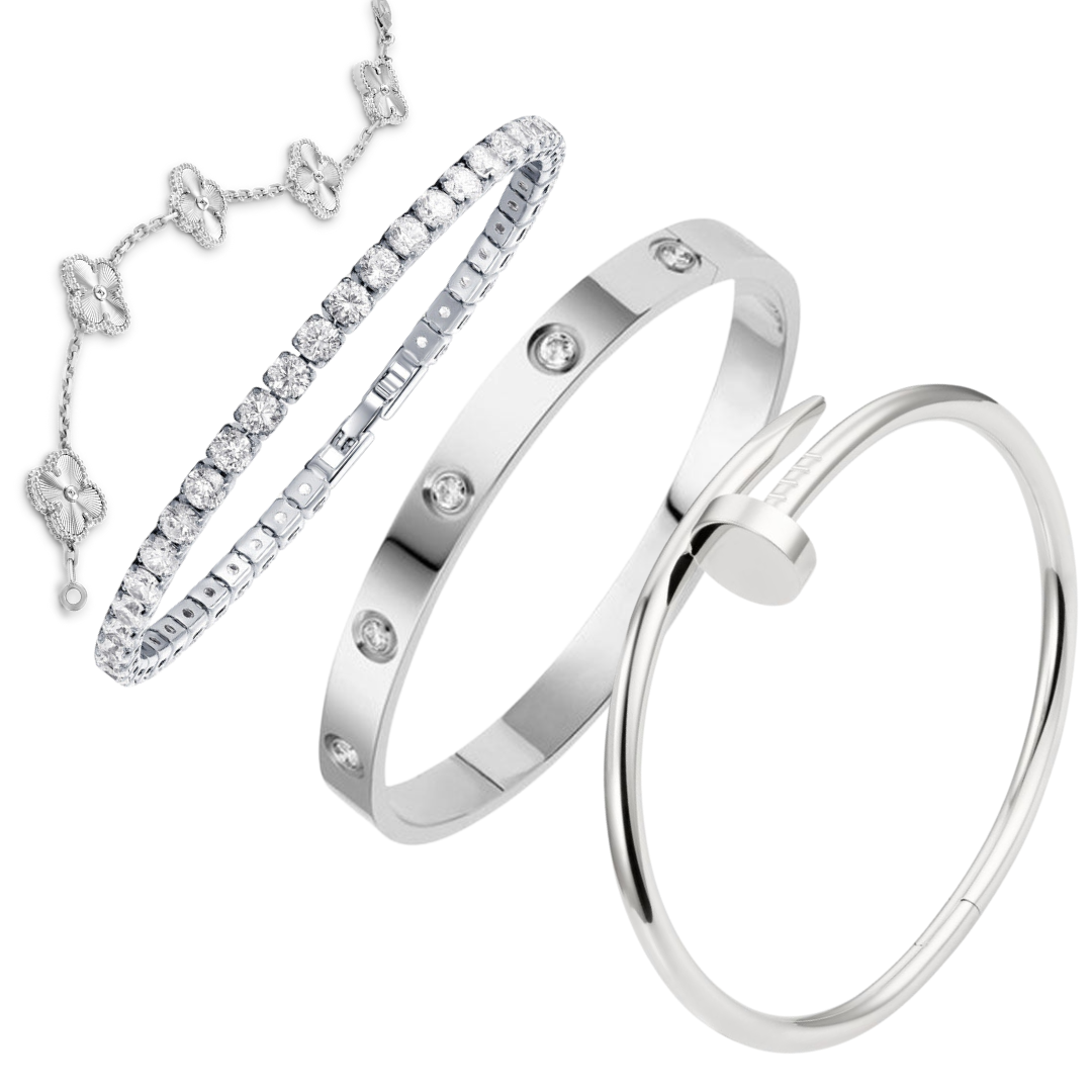 Aurelia – Armbandenset roestvrij staal zilverkleurig – stijlvol voor dames zomer