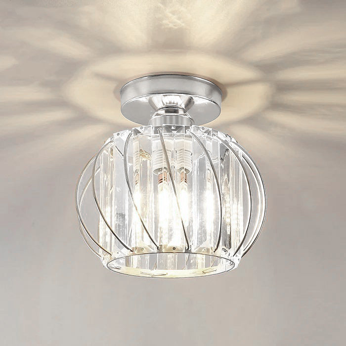 Glazora – Scandinavische plafondlamp – Glas & zwart ijzer design