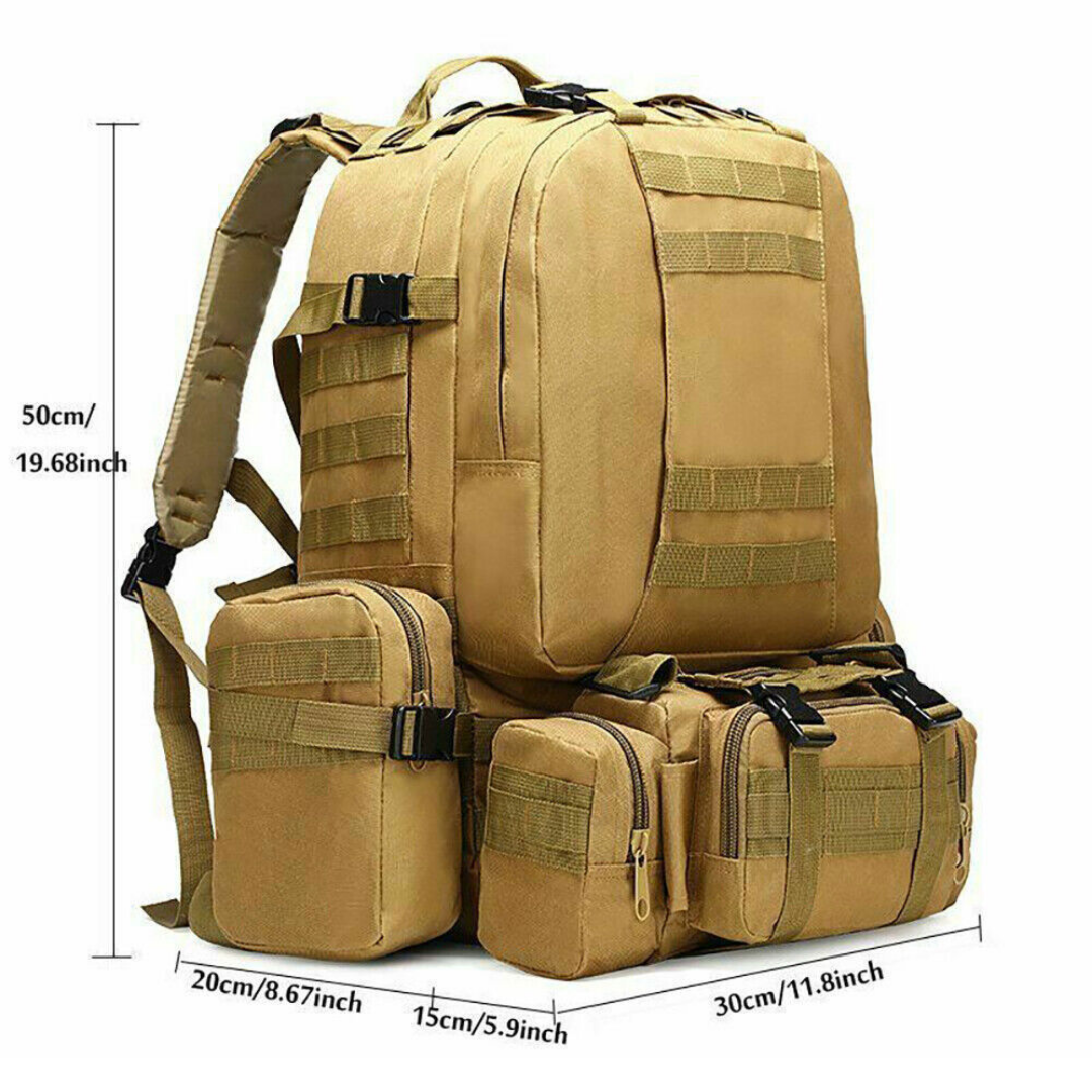 50L Army Rugzak – Aanpasbaar, Waterbestendig & Duurzaam