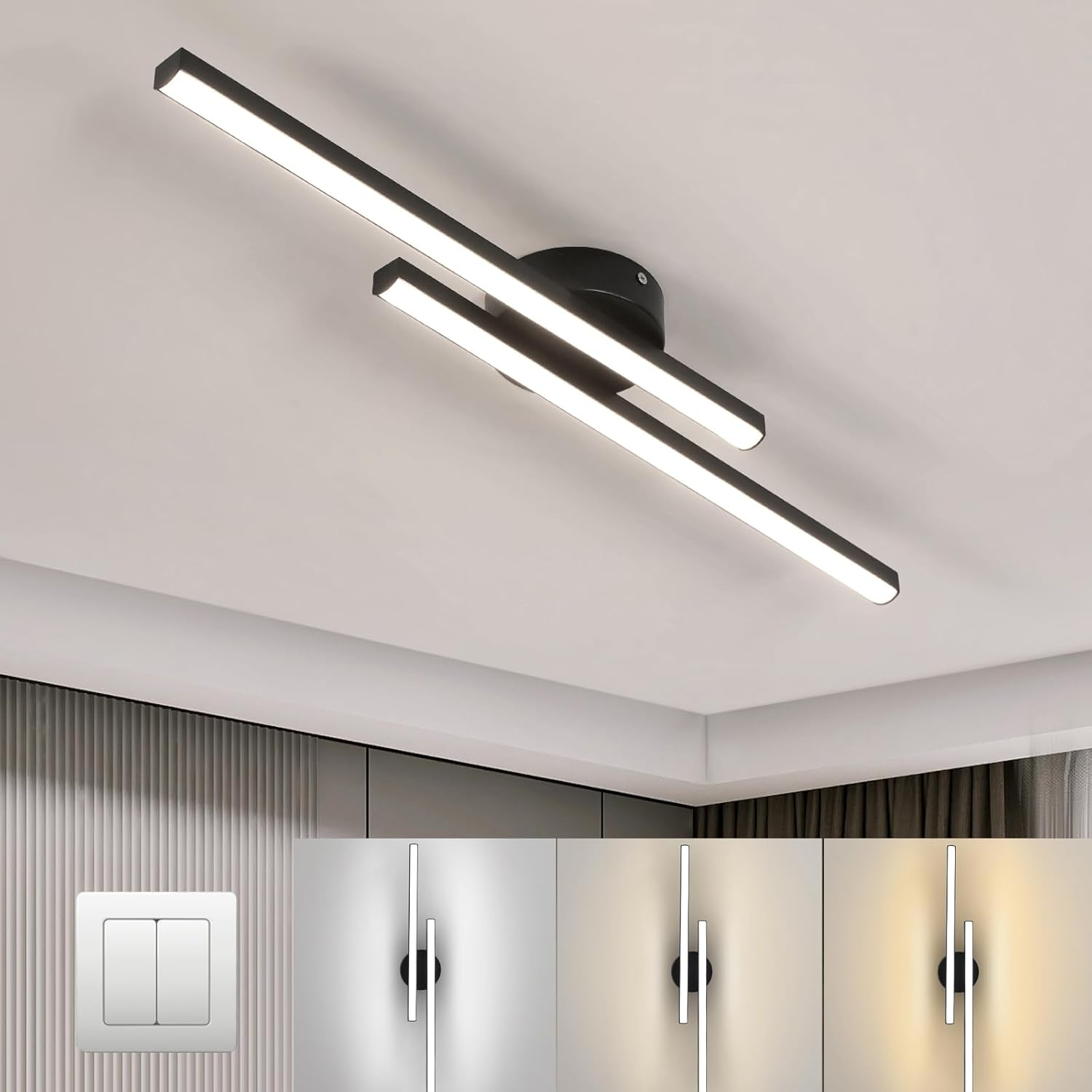 Alurex – Moderne aluminium LED plafondlamp – Semi flush lang design