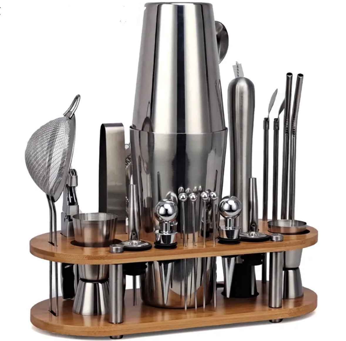 Melzano Professionele Bartender Set – 23-delig, Capaciteit 350ml-750ml, Complete Cocktailtools