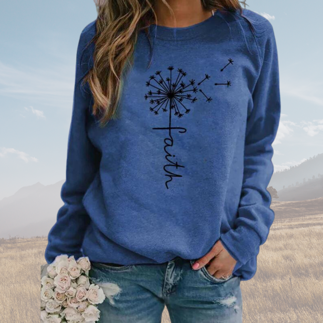 Elena | Stylish 'Faith' sweater