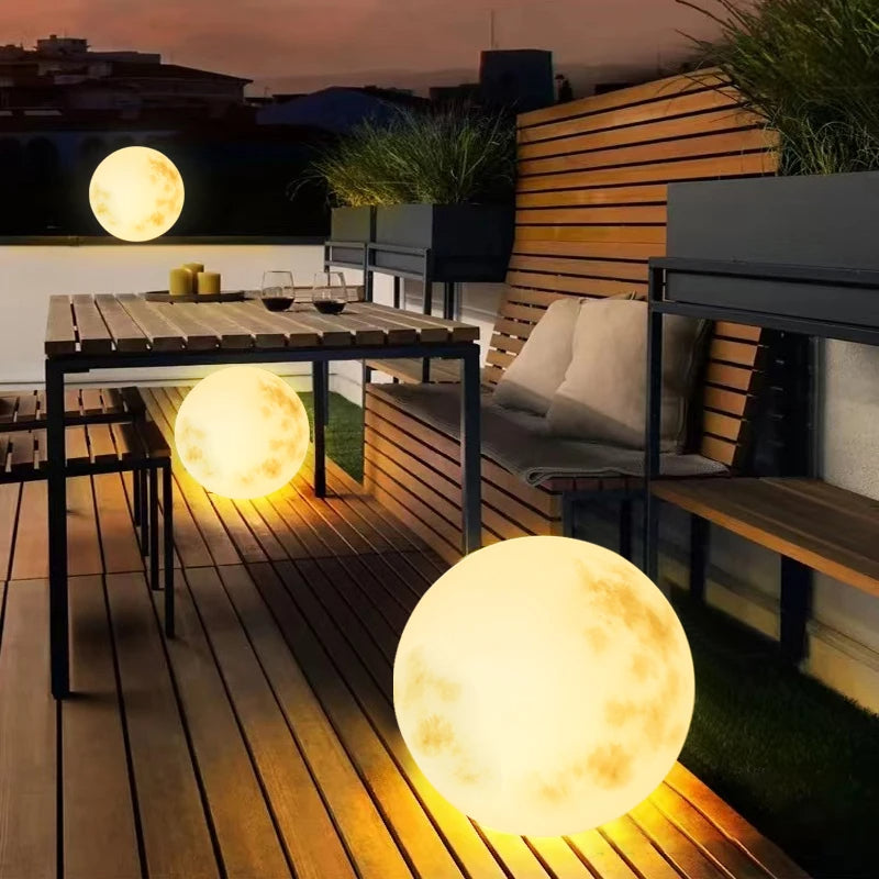 Melzano MoonlitOasis | Garden lamp in the shape of the moon