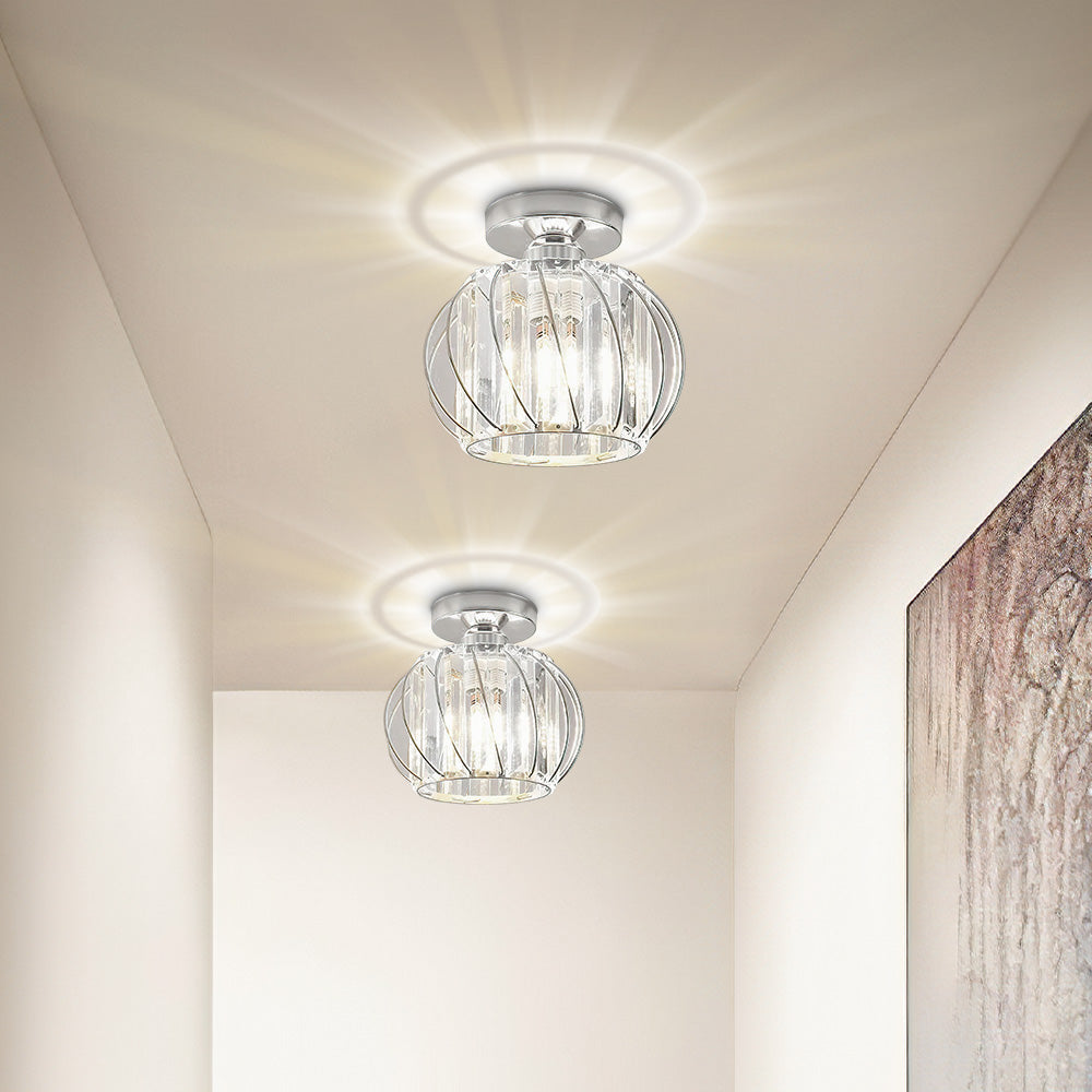 Glazora – Scandinavische plafondlamp – Glas & zwart ijzer design