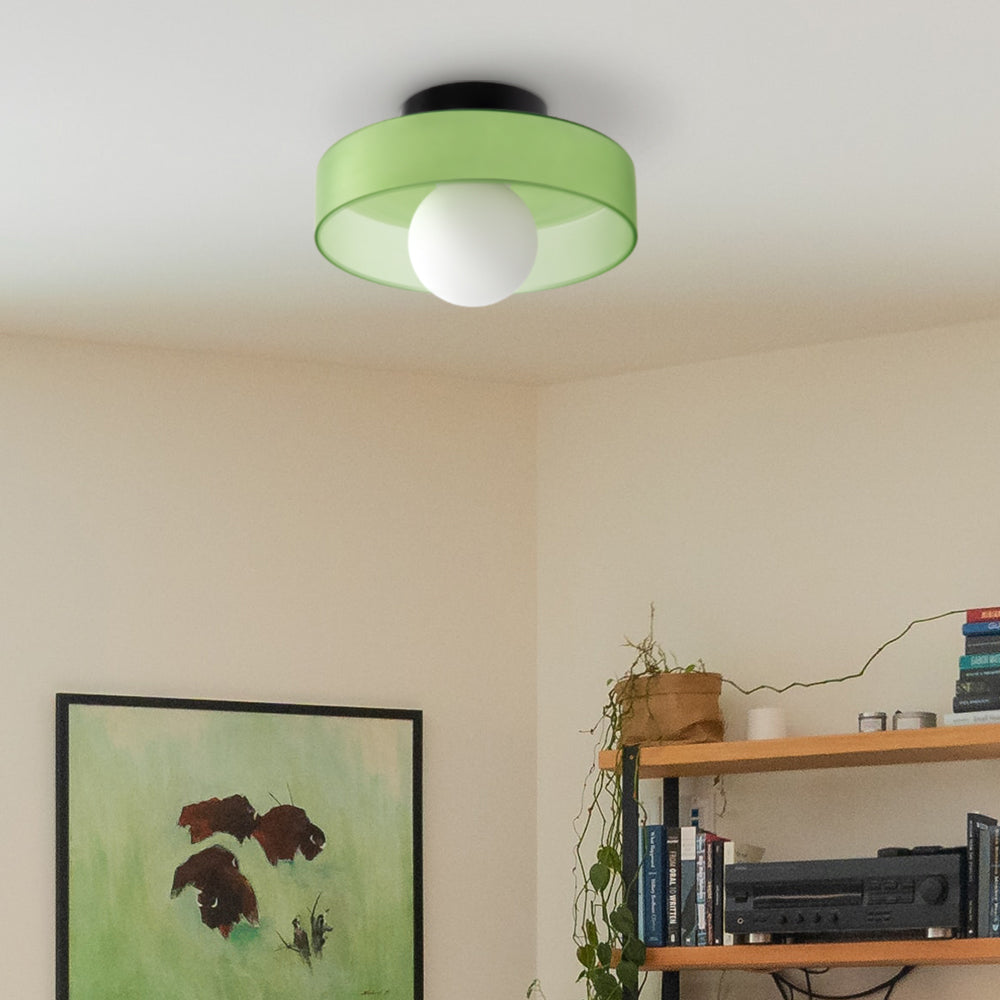 Culina – Round flush ceiling lamp – Glass design for kitchen & interior