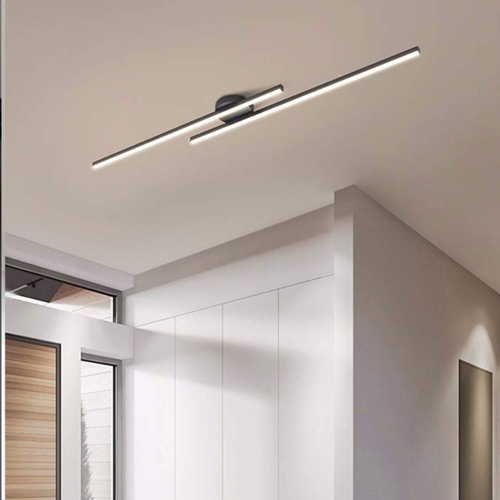 Alurex – Moderne aluminium LED plafondlamp – Semi flush lang design