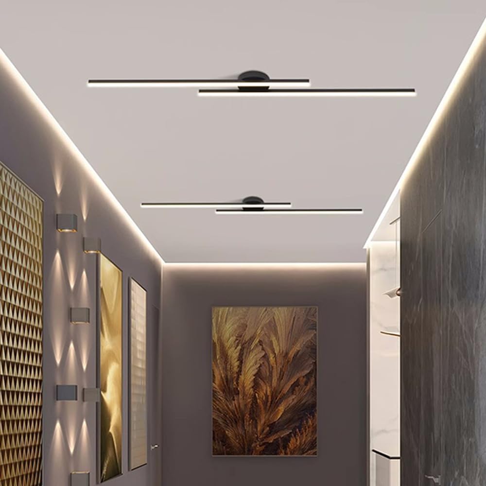 Alurex – Moderne aluminium LED plafondlamp – Semi flush lang design