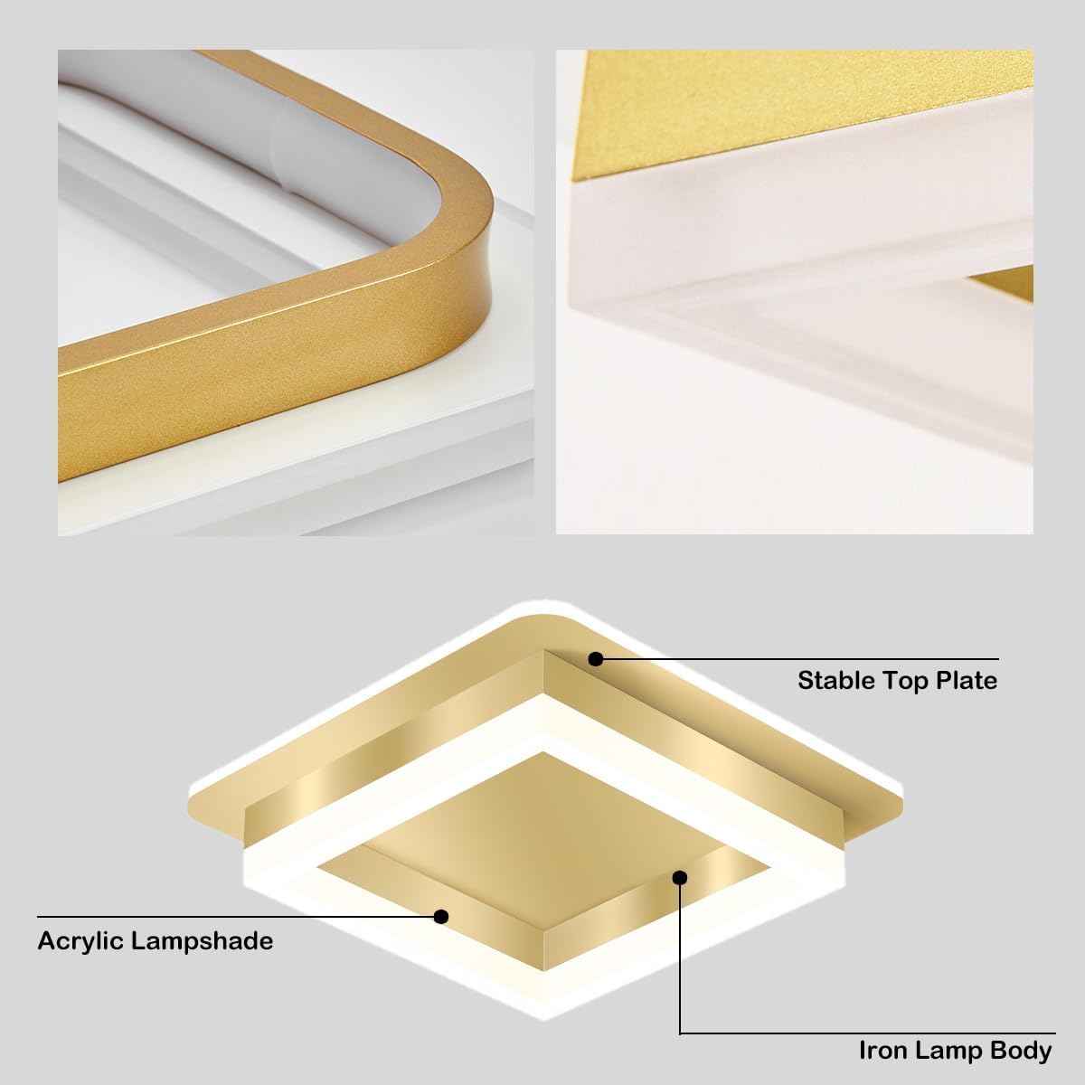 Lumora – Vierkante LED plafondlamp – Modern design voor hal & slaapkamer