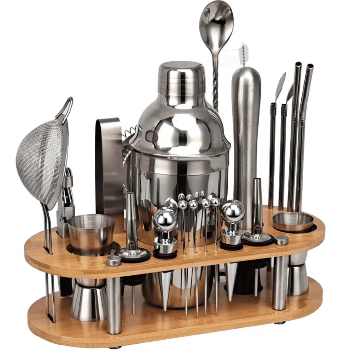Melzano Professionele Bartender Set – 23-delig, Capaciteit 350ml-750ml, Complete Cocktailtools