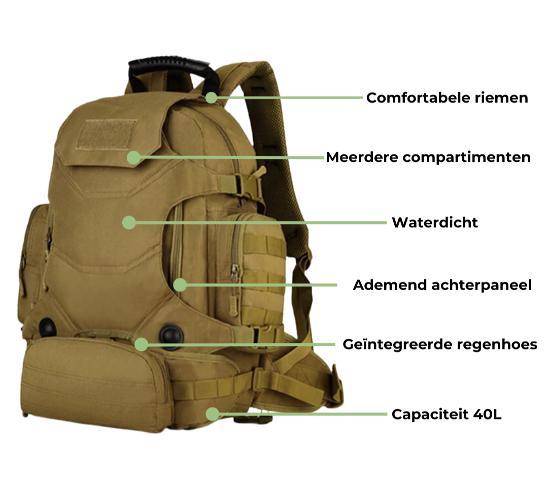 Tactische Rugzak – 40L Duurzaam & Ruim voor Outdoor Avonturen