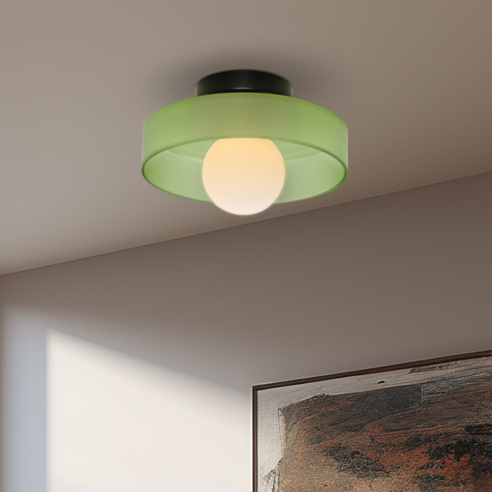 Culina – Round flush ceiling lamp – Glass design for kitchen & interior