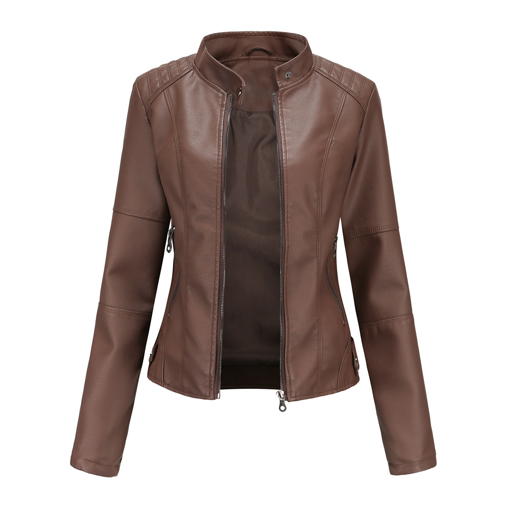 Slim leather motorcycle jacket for women - style meets adventure