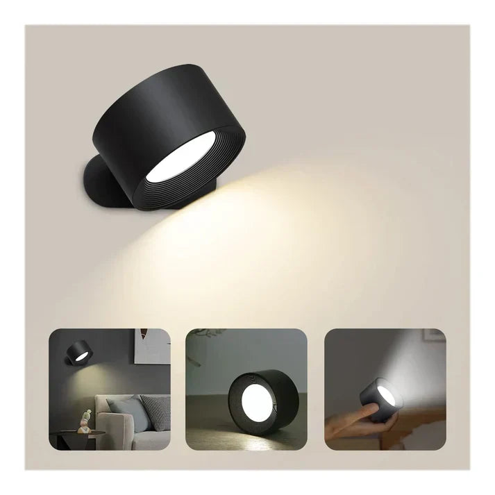 Lumini LED Wandlamp | Draadloos & Oplaadbaar met 360° Draaibaarheid