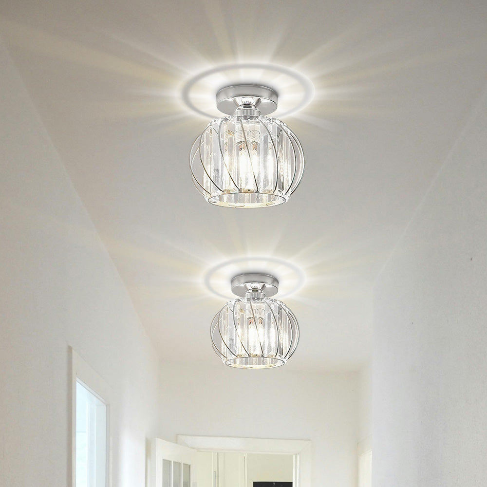 Glazora – Scandinavische plafondlamp – Glas & zwart ijzer design
