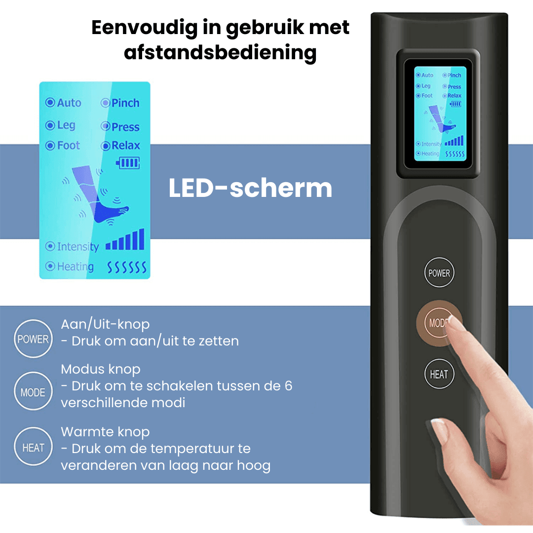 Virelo – 360° luchtdruk-beenmassage met warmte – voor actieve benen