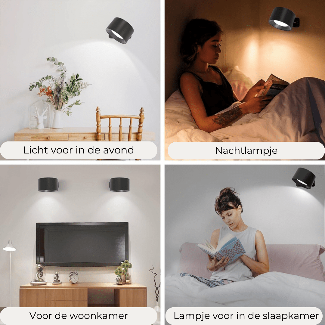 Melzano Glow360 Wireless Rechargeable 360° Wall Lamp for Effortless Ambient Lighting