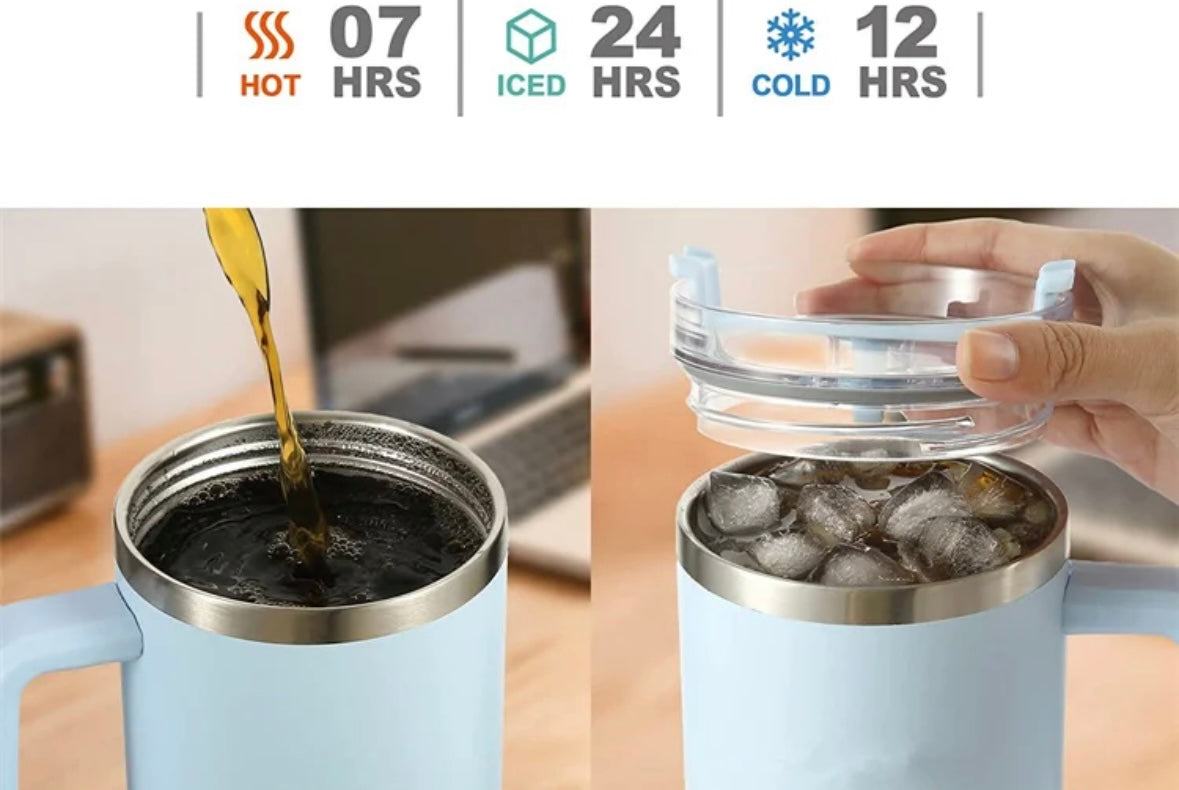 Melzano Stainless Steel Thermo Cool Drink Bottle - 1.2L, 100% Leakproof, Keeps Drink Warm for 7h / Cold for 24h