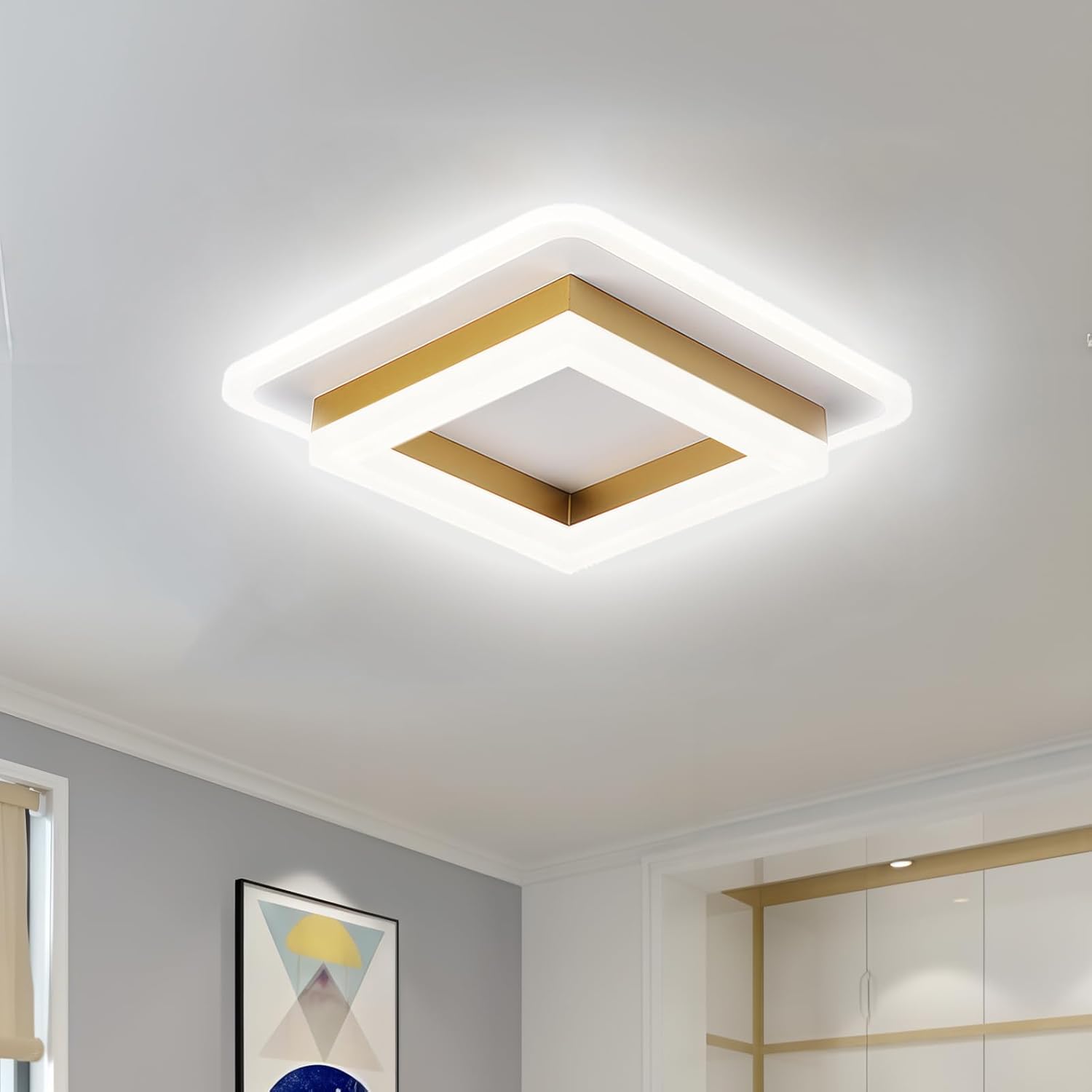 Lumora – Vierkante LED plafondlamp – Modern design voor hal & slaapkamer