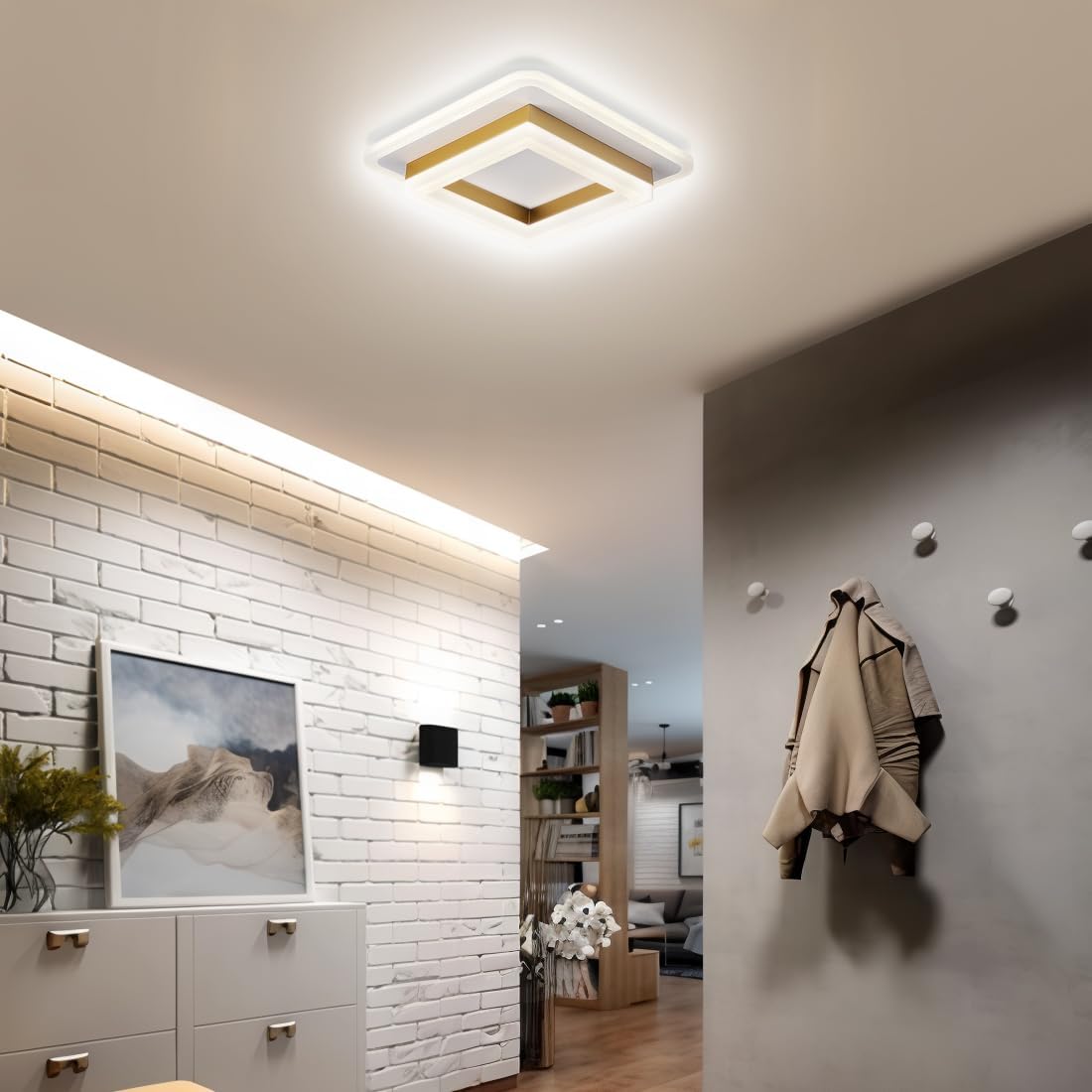 Lumora – Vierkante LED plafondlamp – Modern design voor hal & slaapkamer