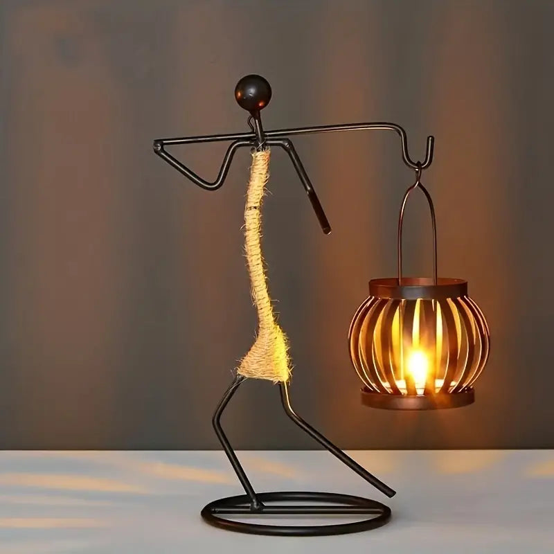 VintageMan Retro & Stylish Candle Holder - Handmade Elegance