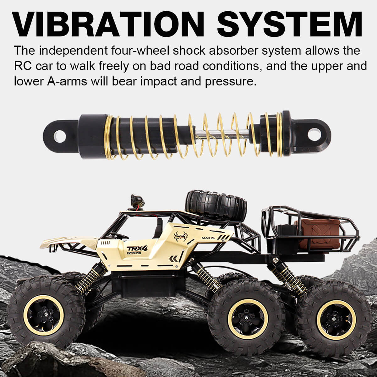TerraX – RC-monstertruck 6WD met LED & 52 km/u – voor offroadfans
