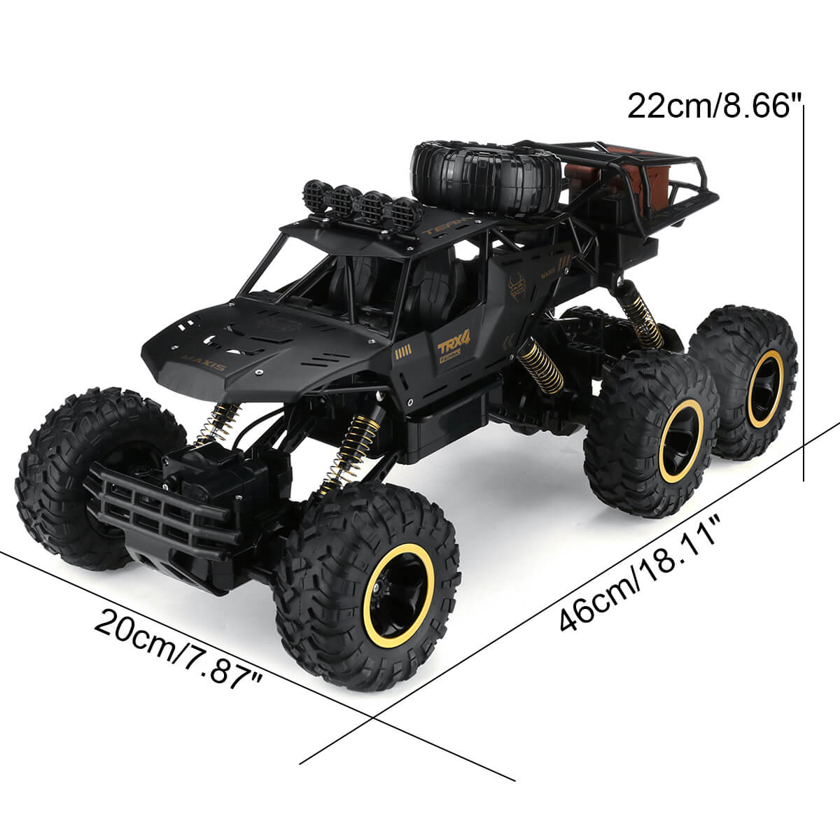 TerraX – RC-monstertruck 6WD met LED & 52 km/u – voor offroadfans