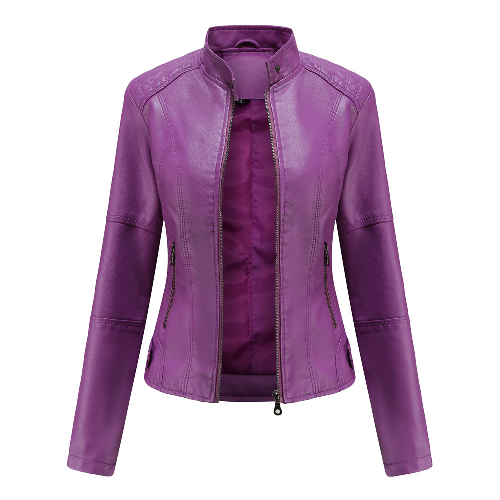 Slim leather motorcycle jacket for women - style meets adventure
